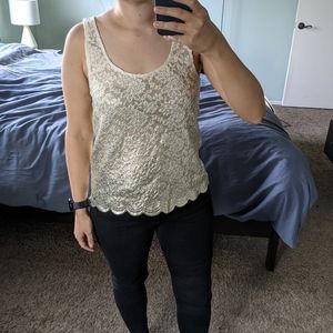 NWOT Abercrombie & Fitch Ombre Gold Lace Tank Top